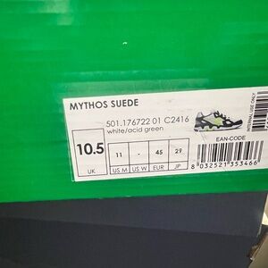 Diadora Mythos Suede Sneakers - White and Acid Green